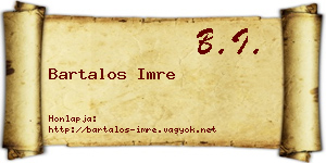 Bartalos Imre névjegykártya